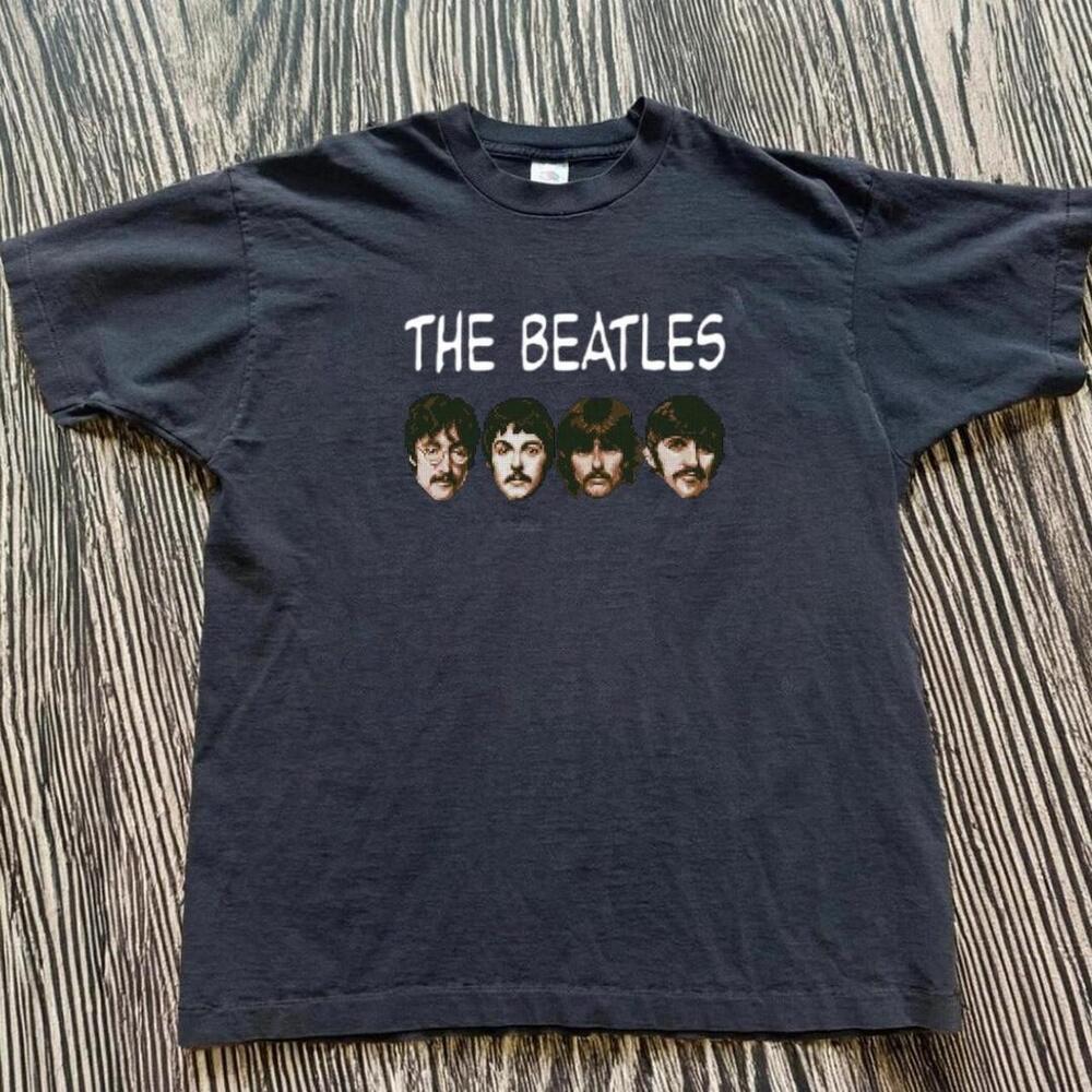 Gildan Men Black T-Shirt, The Beatles Black Cotton T-Shirt